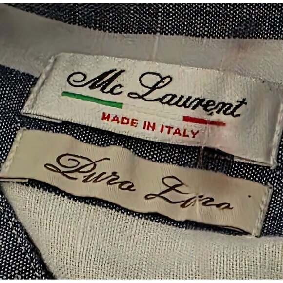 Womens Italian Linen Striped Button Down Shirt XXL Long Italy Old Money Preppy - Picture 3 of 7